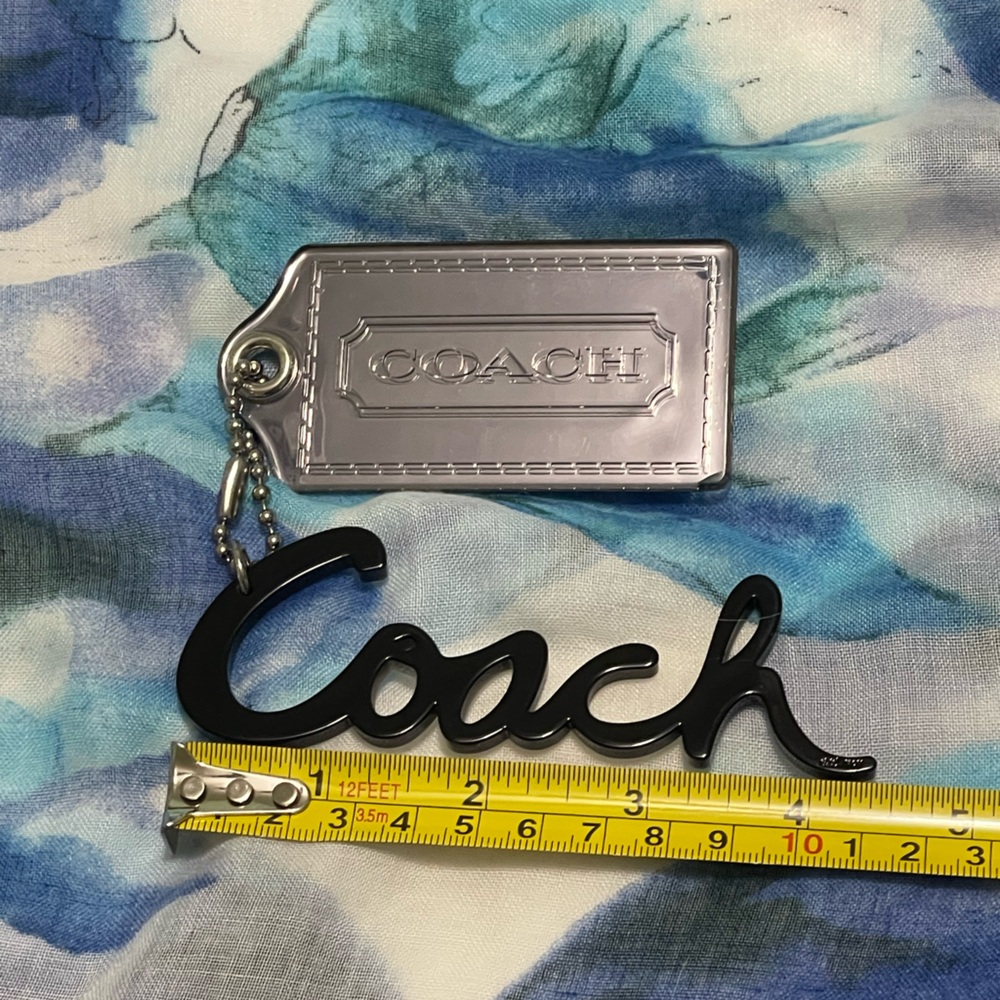 Coach Poppy black mirrored hang tag/charm - Picture 3 of 10